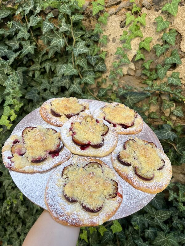 Tradiční české koláče s povidly a tvarohem